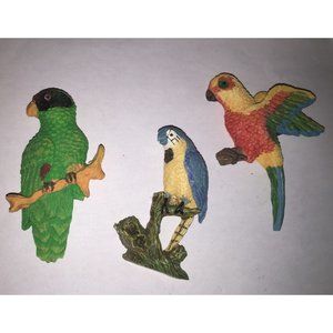 Set of 3 Vintage Parrot Bird Refrigerator Magnets